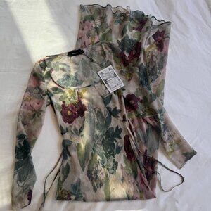 Realisation par The Inka - Ethereal ' muted floral print dress long sleeved maxi